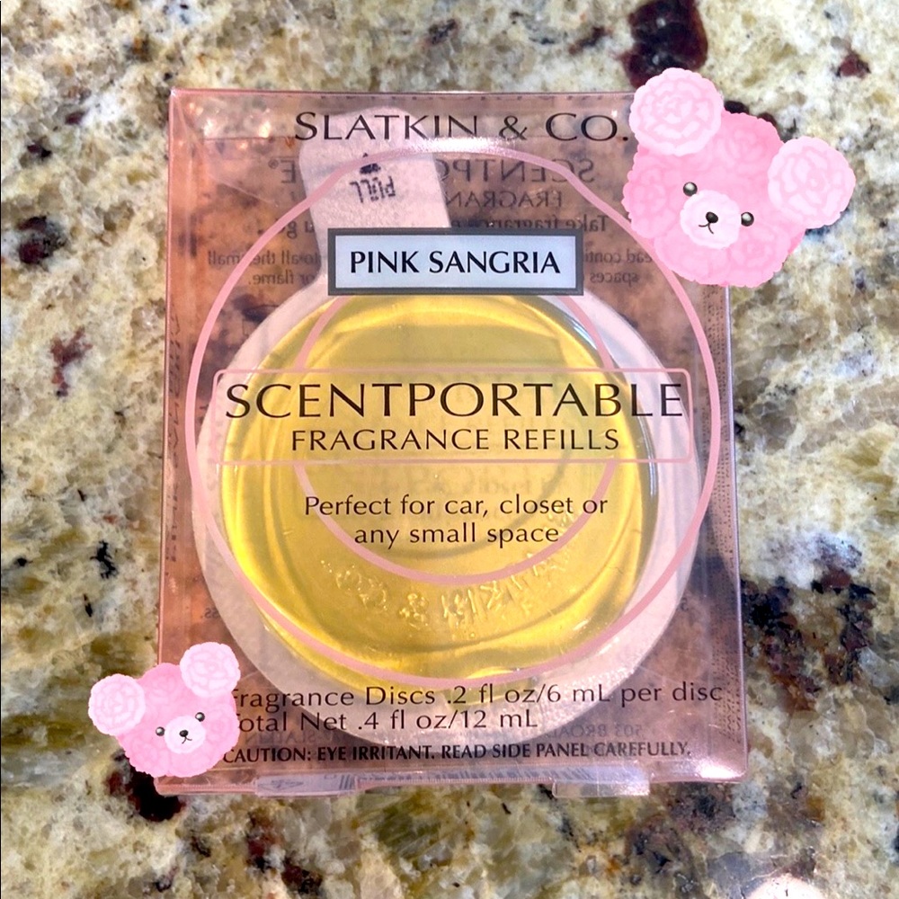 RARE BATH & BODY WORKS SLATKIN 🍷PINK SANGRIA 🍷 Car scent portable disc 1pc. BN